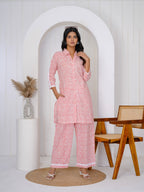 Hand Block Printed Joyful Peach Co-ord Set