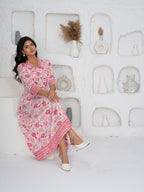 Hand Block Printed Lovely Pink Dress