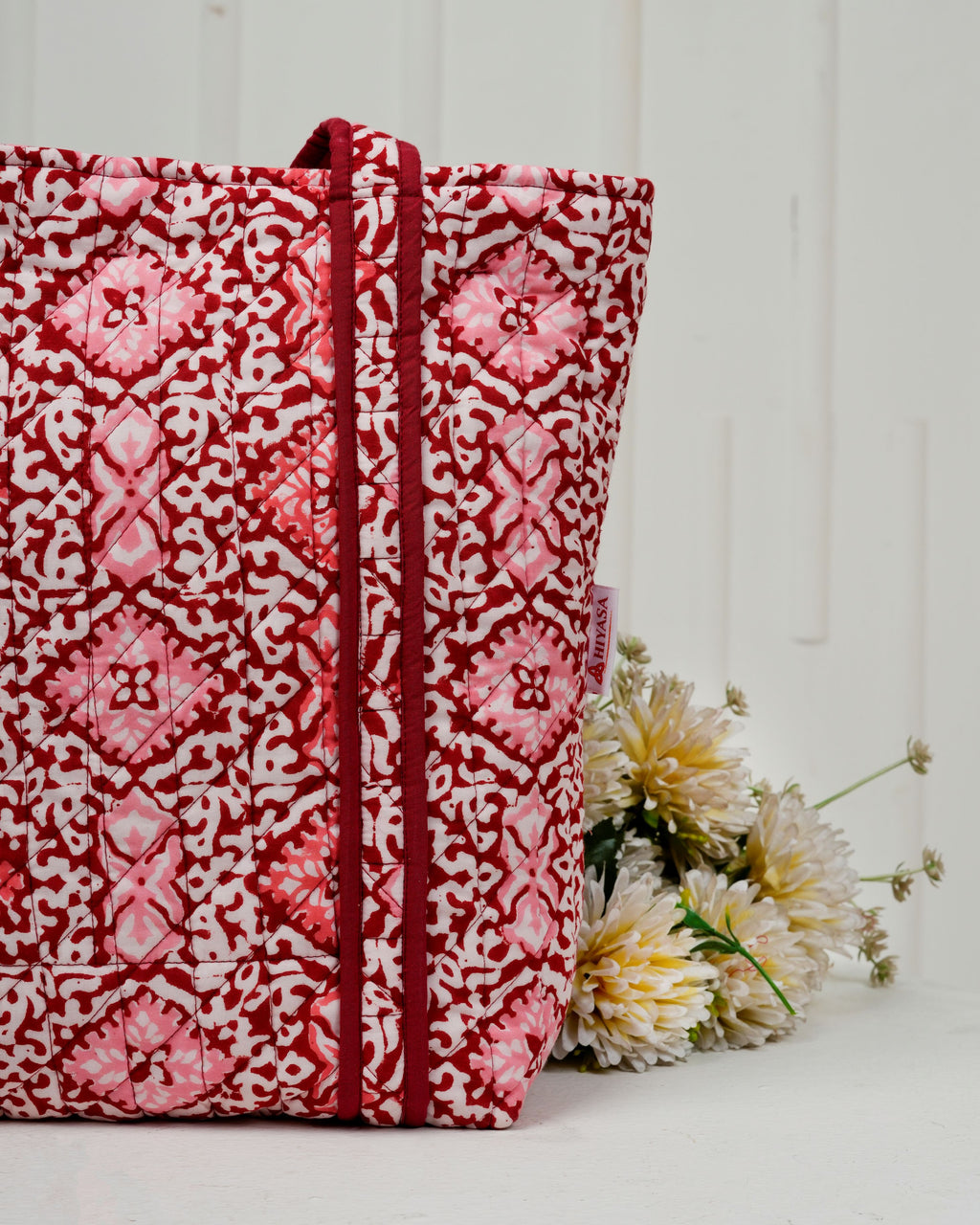 Sweet Red Quilted Tote Bag