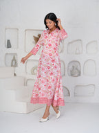 Hand Block Printed Lovely Pink Dress