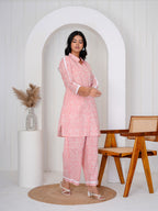 Hand Block Printed Joyful Peach Co-ord Set