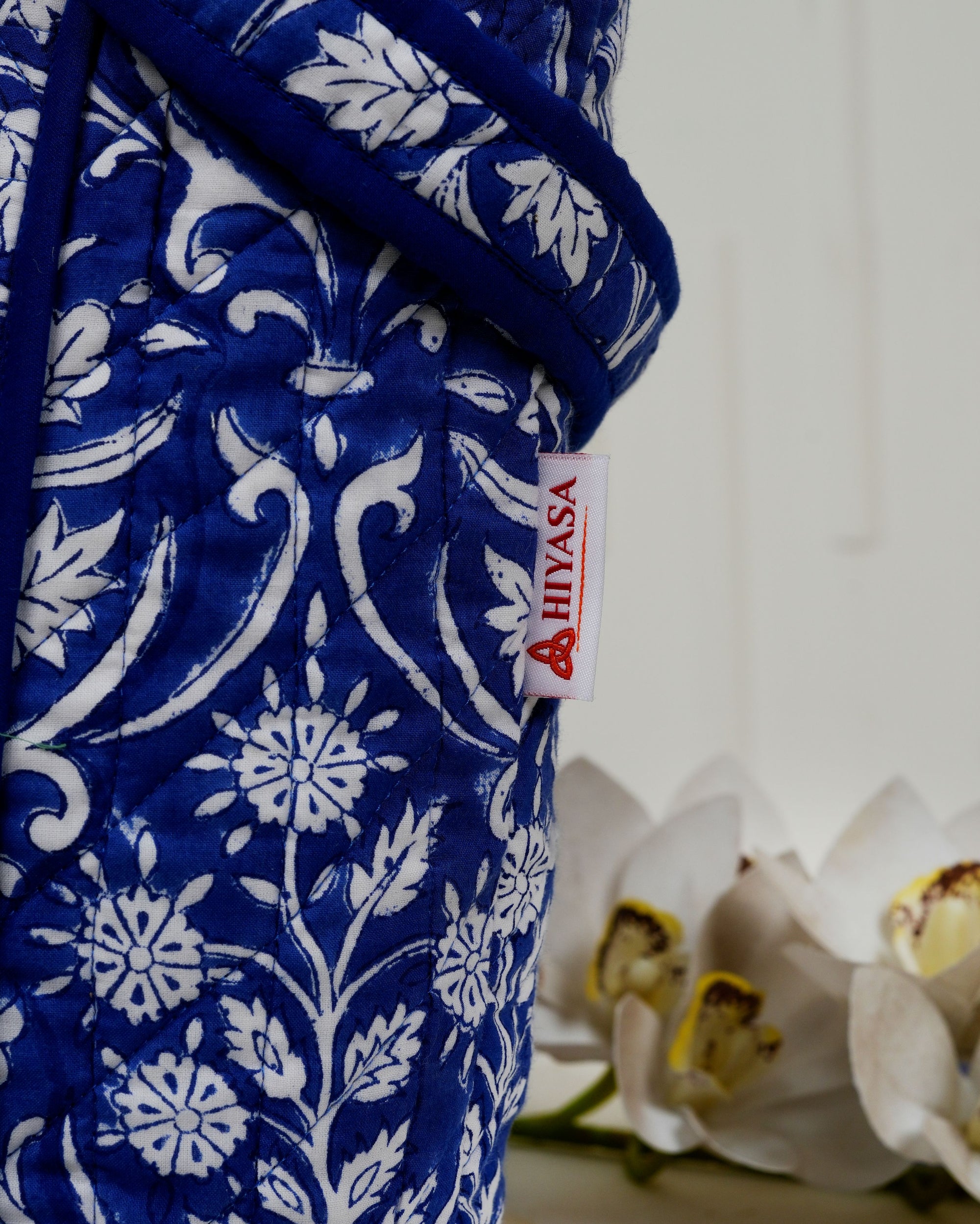 Royal Blue Quilted Tote Bag