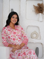 Hand Block Printed Lovely Pink Dress