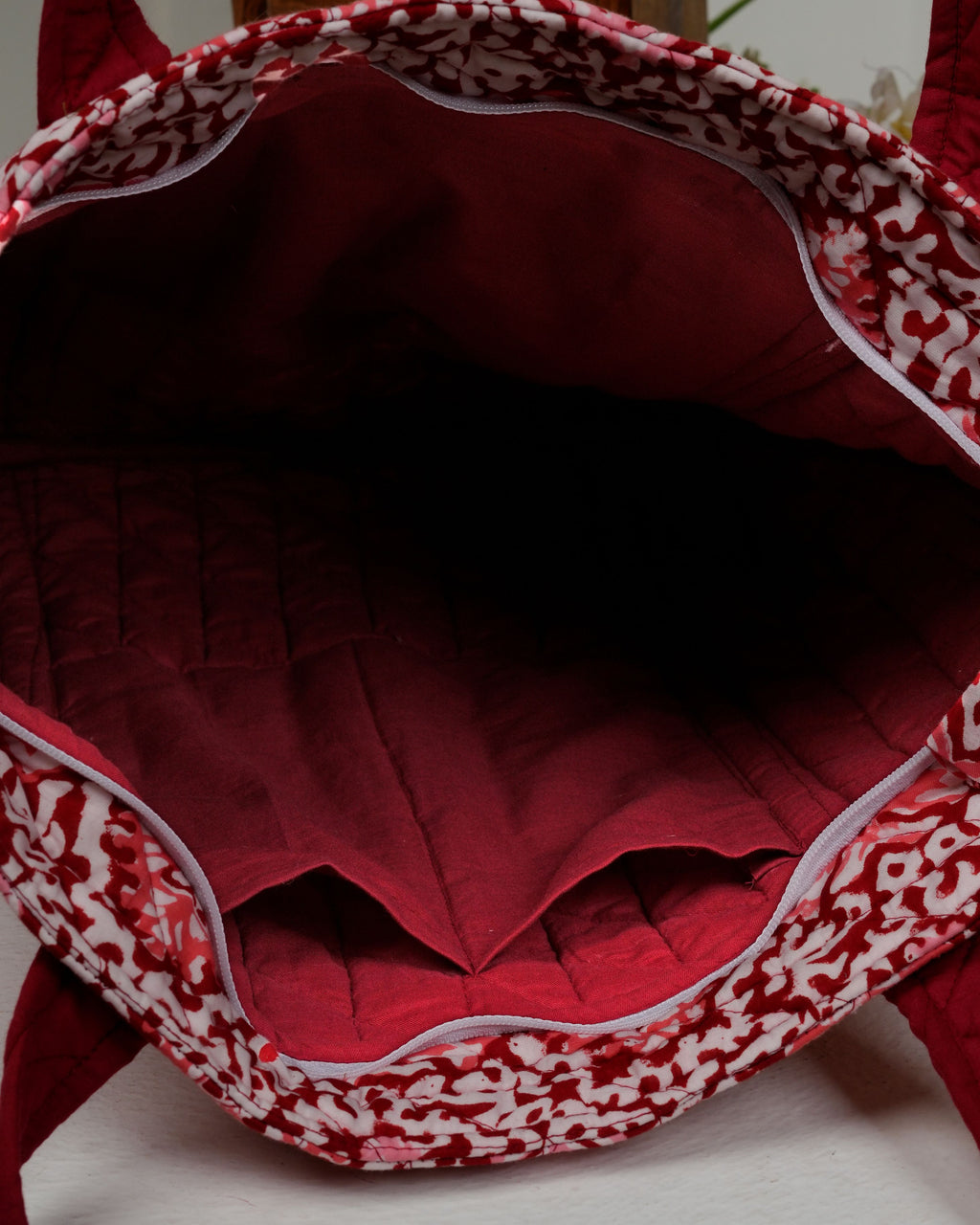 Sweet Red Quilted Tote Bag