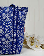 Royal Blue Quilted Tote Bag