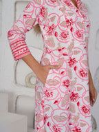 Hand Block Printed Lovely Pink Dress