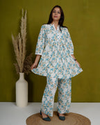 Hand Block Printed Charming Blue Co-ord Set