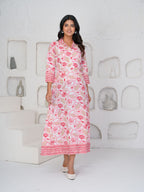Hand Block Printed Lovely Pink Dress