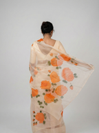 Gulnaar Hand Painted Cotton Organza Saree