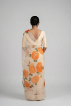 Gulnaar Hand Painted Cotton Organza Saree