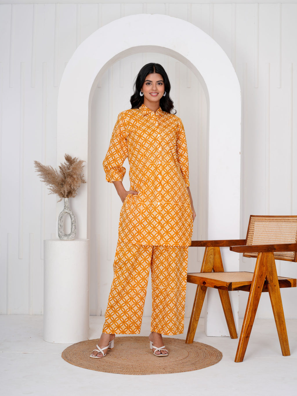 Hand Block Printed Cheerful Yellow Co-ord Set