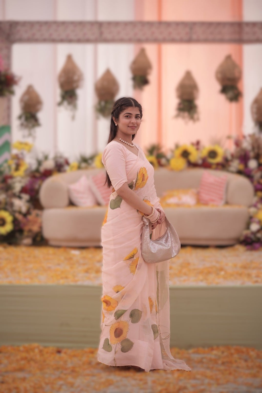 Hand Painted Floral Saree