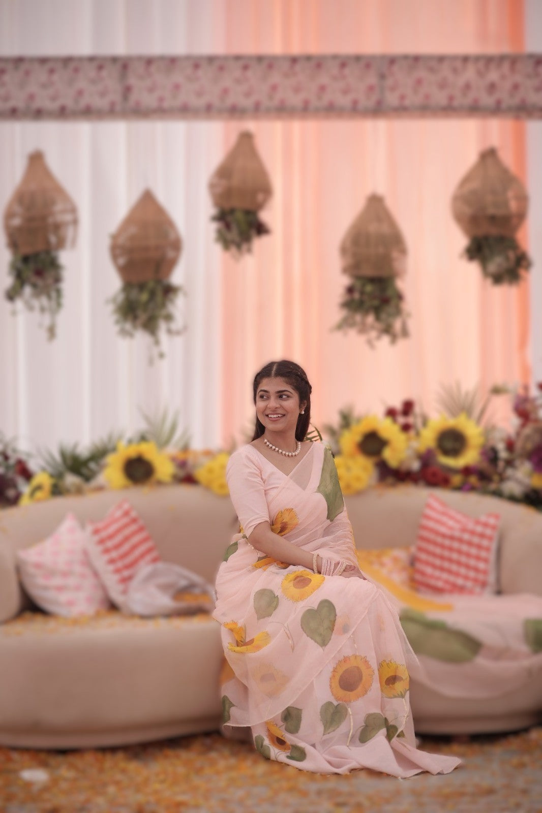 Hand Painted Floral Saree