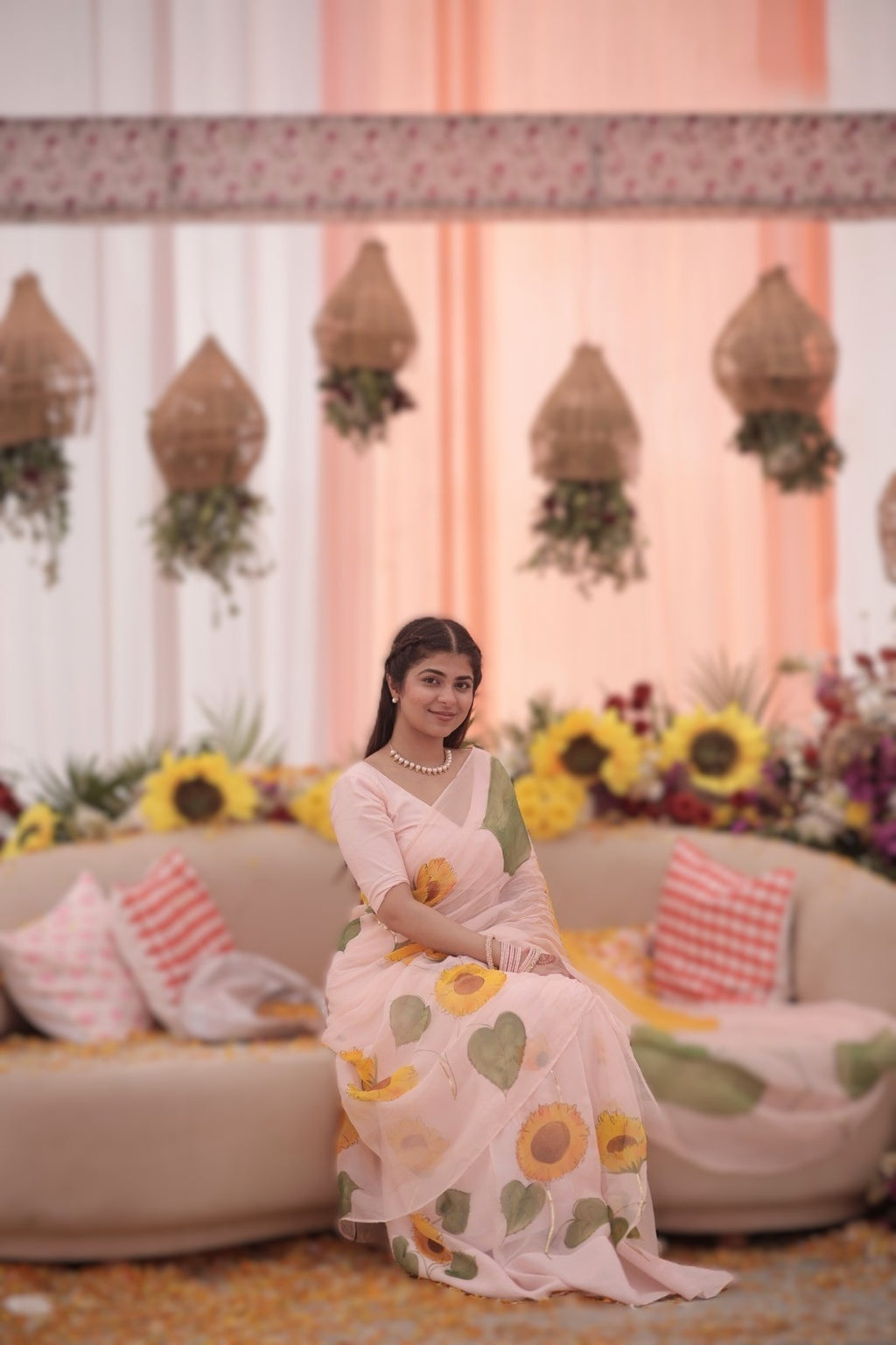 Hand Painted Floral Saree