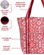 Sweet Red Quilted Tote Bag