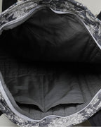 Elegant Grey Quilted Cotton Tote Bag