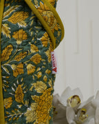 Soulful Mustard Floral Quilted Cotton Tote Bag